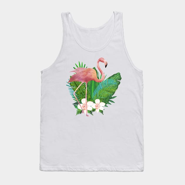 Pink Flamingo Island Vibes Tank Top by Holisticfox